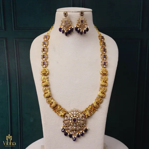 Violet_Premium_Metal_Necklace_Set_Set_For_Women