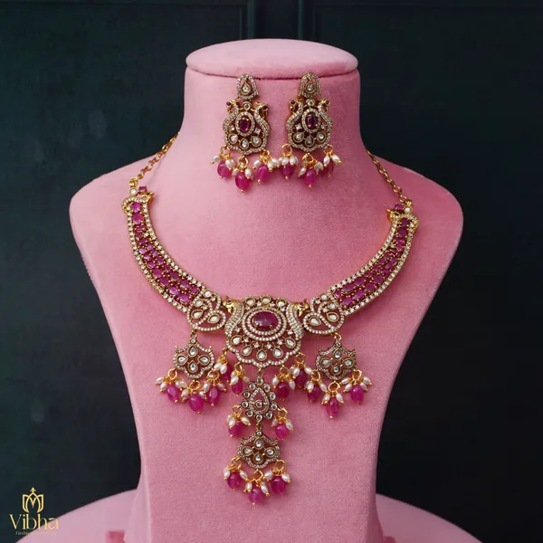 Ruby_Premium_Metal_Necklace_Set_For_Women
