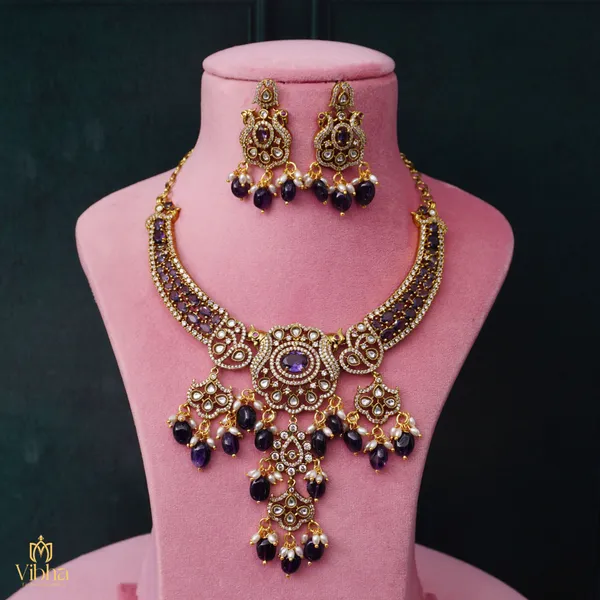 Violet_Premium_Metal_Necklace_Set_For_Women