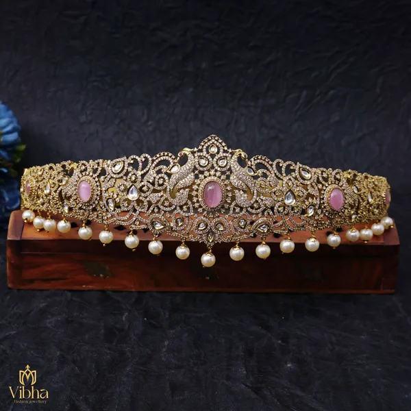 Mint_Pink_Premium_Metal_Vaddanam_For_Women