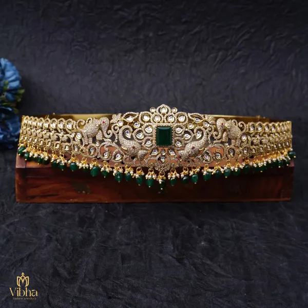 Green_Premium_Metal_Vaddanam_For_Women