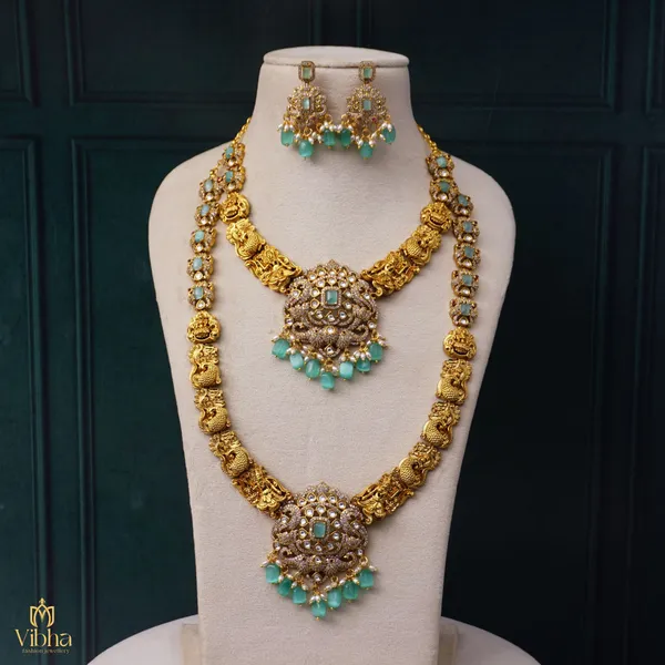 Mint_Green_Premium_Metal_Necklace_Set_For_Women