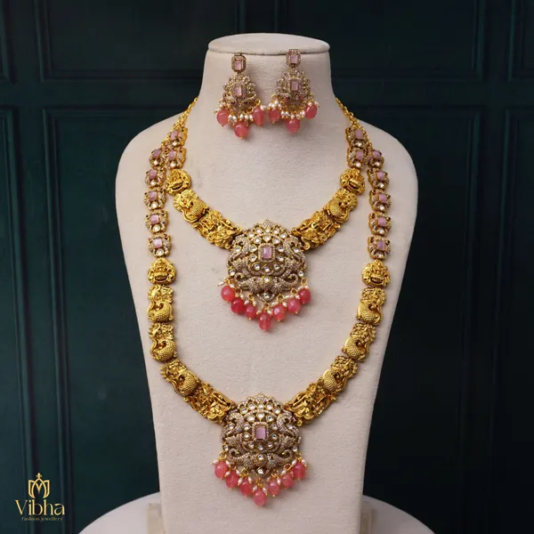 Mint_Pink_Premium_Metal_Necklace_Set_For_Women