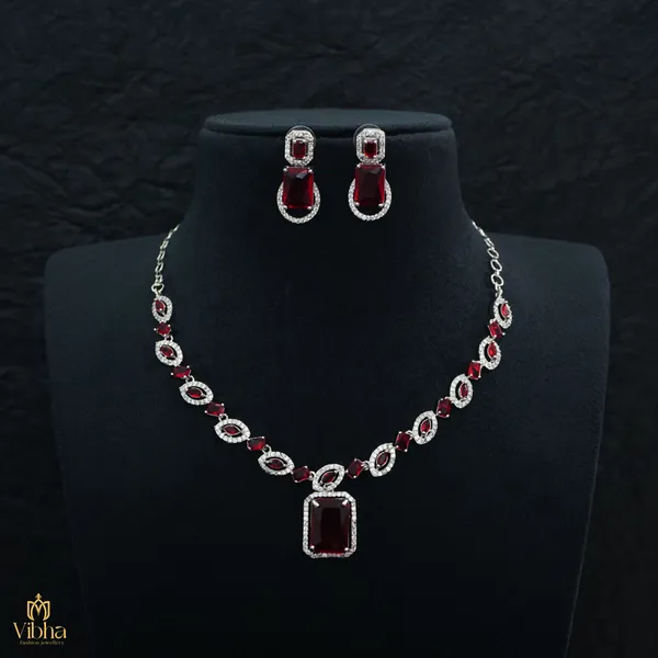 Red_Premium_Metal_Necklace_Set_For_Women