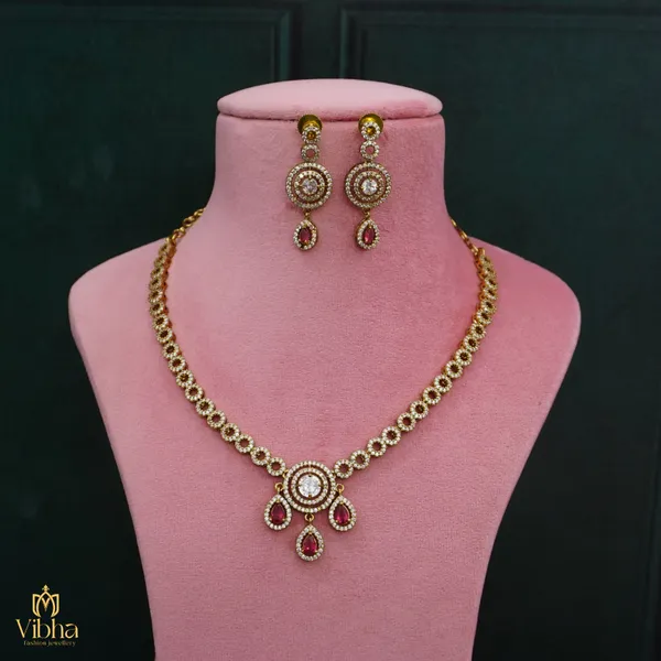 Red_Premium_Metal_Necklace_Set_For_Women