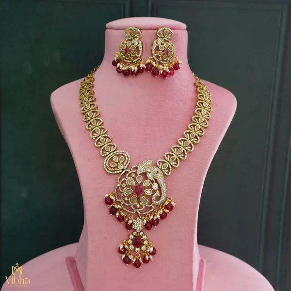 Red_Premium_Metal_Necklace_Set_For_Women