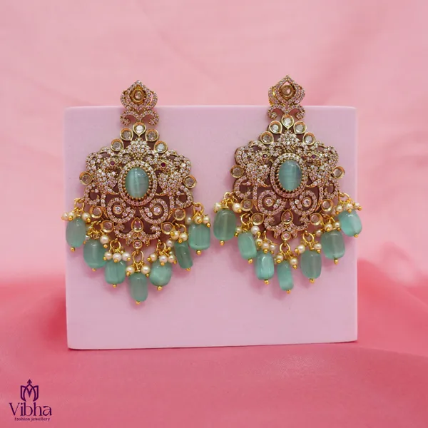 Mint_Green_Premium_Metal_Ear_Ring_For_Women