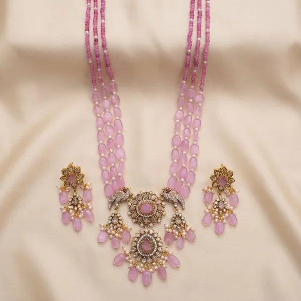 Mint_Pink_Premium_Metal_Necklace_Set_For_Women