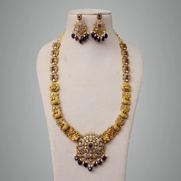 Violet_Premium_Metal_Necklace_Set_Set_For_Women