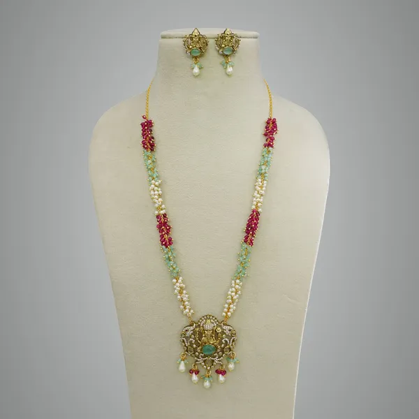 Mint_Green_Premium_Metal_Necklace_Set_Set_For_Women