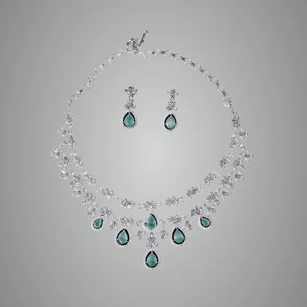 Mint_Green_Premium_Metal_Necklace_Set_For_Women