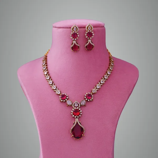 Red_Premium_Metal_Necklace_Set_For_Women