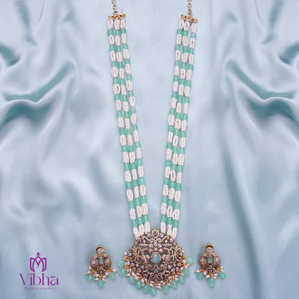 Light_Green_Premium_Metal_Haraam_&_Ear_Stud_For_Women