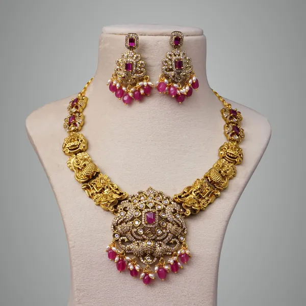 Ruby_Premium_Metal_Necklace_Set_For_Women