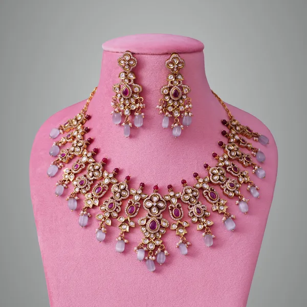 Ruby_Premium_Metal_Necklace_Set_For_Women