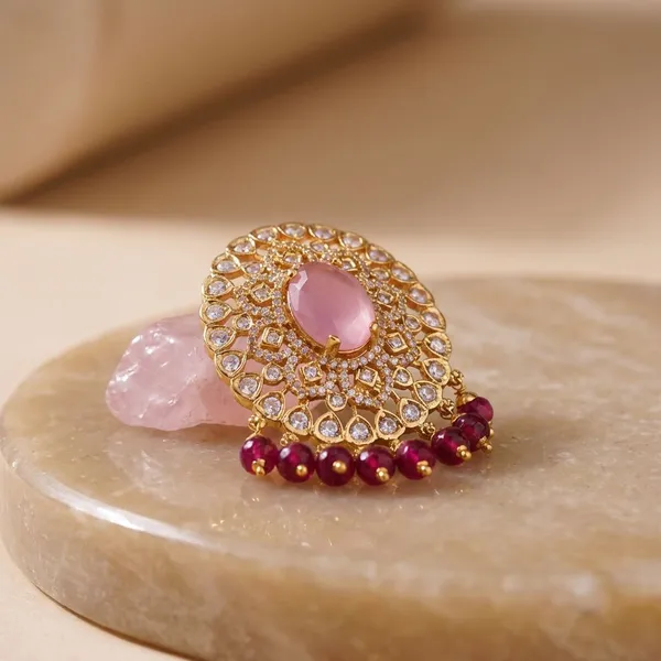 Baby_Pink_Premium_Metal_Pendant_&_Ear_Stud_For_Women