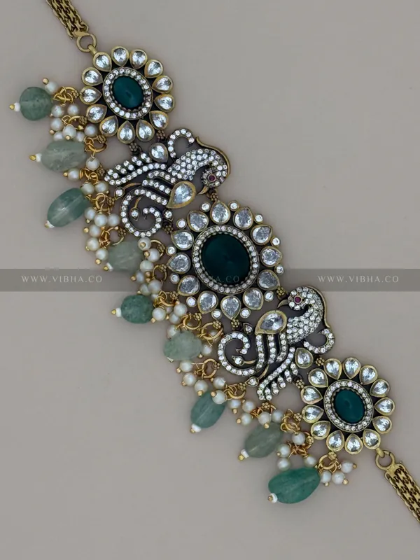 Green_Premium_Metal_Chocker_Set_For_Women