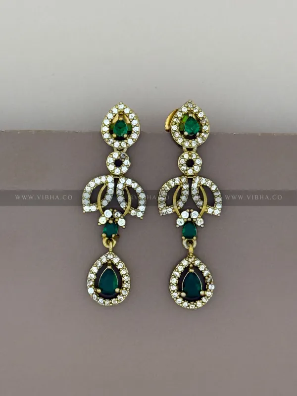 Green_Premium_Metal_Double_Step_Necklace_Set_For_Women