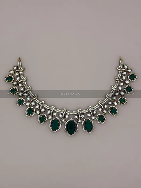 Green_Premium_Metal_Necklace_Set_For_Women