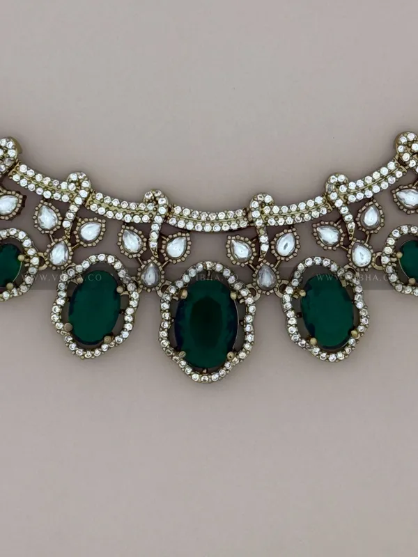 Green_Premium_Metal_Necklace_Set_For_Women