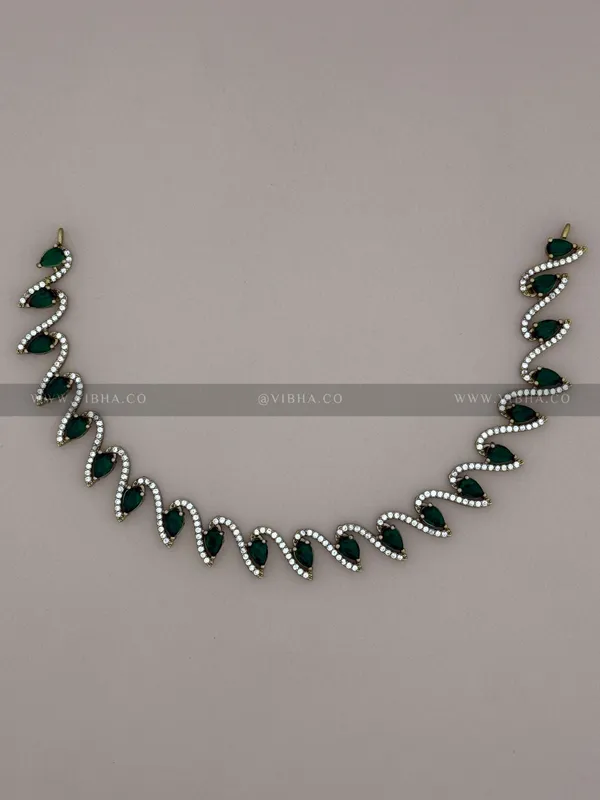 Green__Premium_Metal_Necklace_Set_For_Women