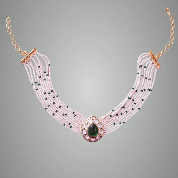 White_Premium_Metal_Choker_Set_For_Women