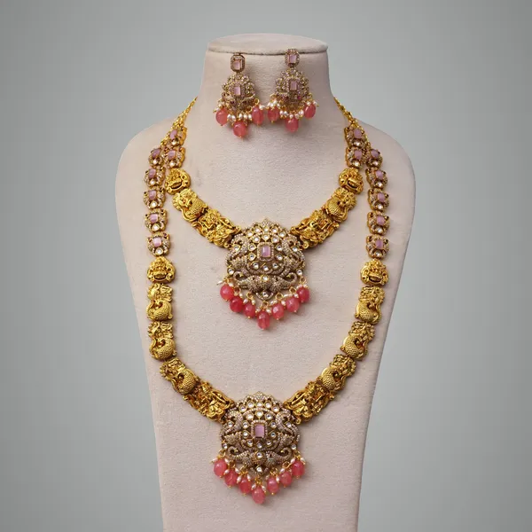 Mint_Pink_Premium_Metal_Necklace_Set_For_Women