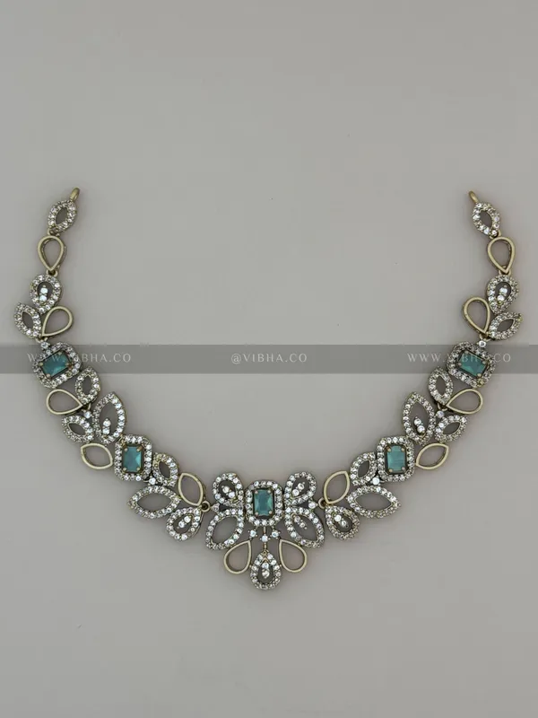 Mint_Green_Premium_Metal_Necklace_Set_For_Women