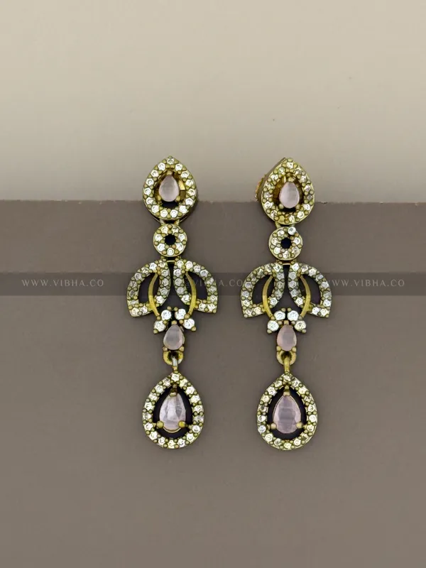 Mint_Pink_Premium_Metal_Double_Step_Necklace_Set_For_Women