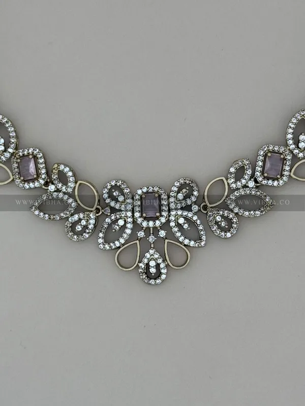 Mint_Pink_Premium_Metal_Necklace_Set_For_Women