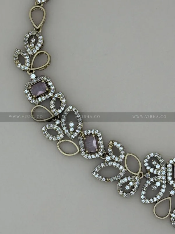 Mint_Pink_Premium_Metal_Necklace_Set_For_Women