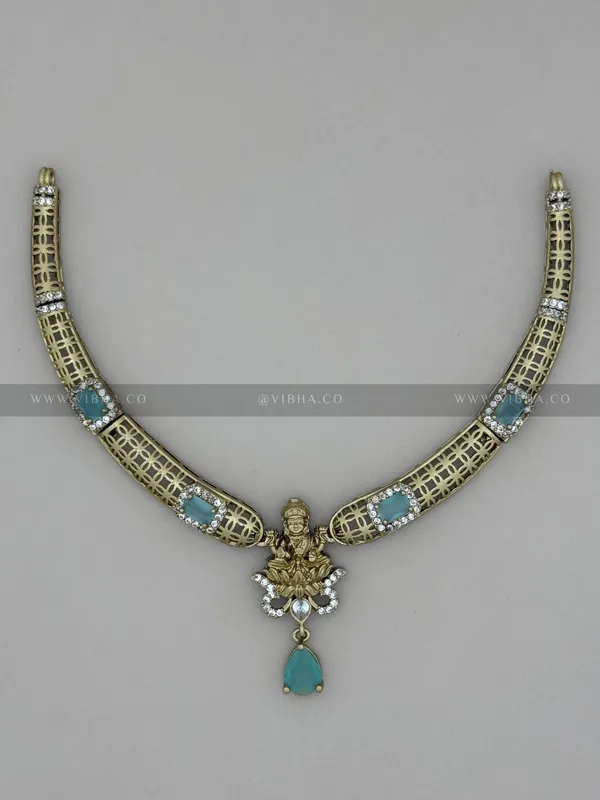 Mint_green_Premium_Metal_Necklace_Set_For_Women