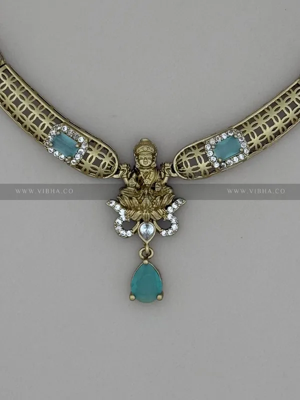 Mint_green_Premium_Metal_Necklace_Set_For_Women