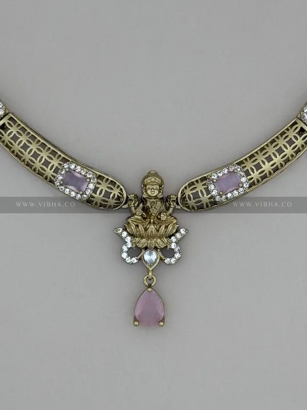 Mint_pink_Premium_Metal_Necklace_Set_For_Women