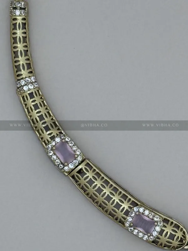 Mint_pink_Premium_Metal_Necklace_Set_For_Women