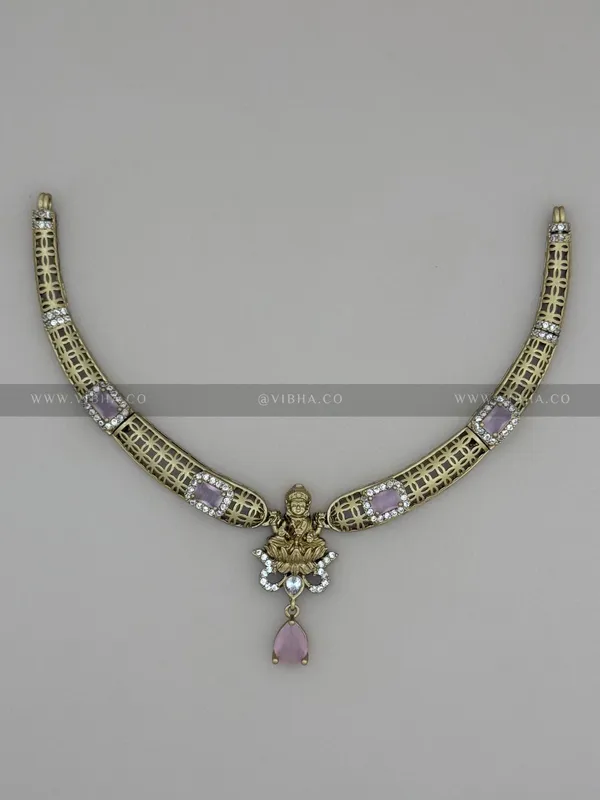 Mint_pink_Premium_Metal_Necklace_Set_For_Women