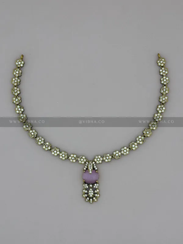 Mint_pink__Premium_Metal_Necklace_Set_For_Women