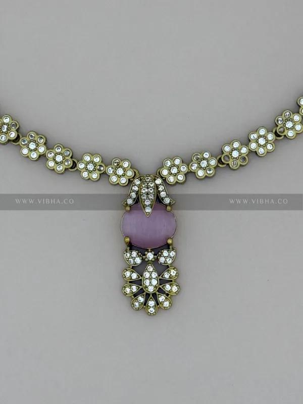 Mint_pink__Premium_Metal_Necklace_Set_For_Women