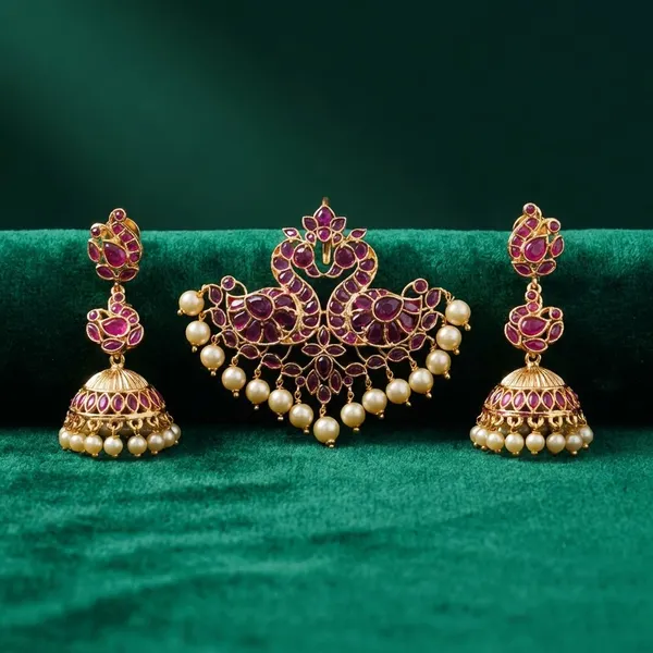 Ruby_Premium_Metal_Pendant_Set_For_Women