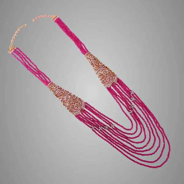 pink_Premium_Metal_Necklace_Set_For_Women