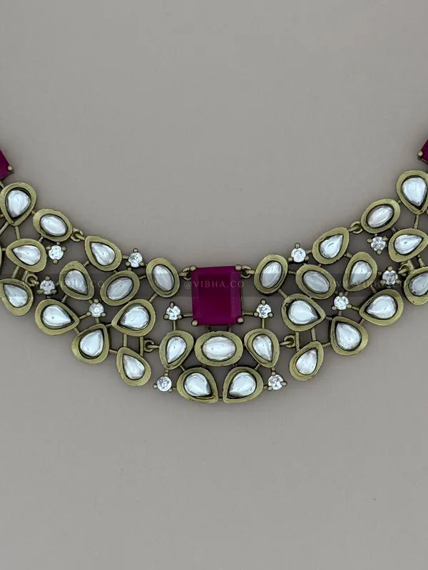 PinkPremium_Metal_Necklace_Set_For_Women