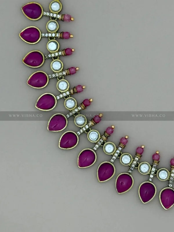 Pink_Premium_Metal_Necklace_Set_For_Women