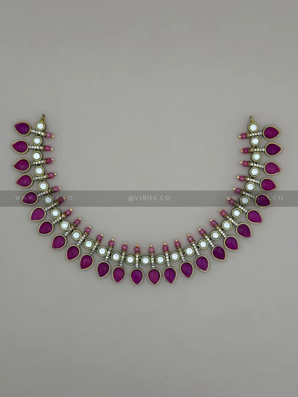 Pink_Premium_Metal_Necklace_Set_For_Women