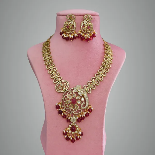 Red_Premium_Metal_Necklace_Set_For_Women