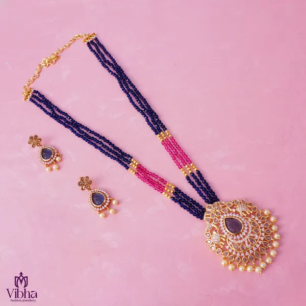 Blue_Premium_Metal_Necklace_Set_Set_For_Women