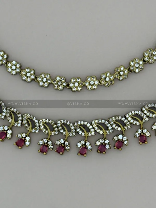 Ruby_Premium_Metal_Double_Step_Necklace_Set_For_Women