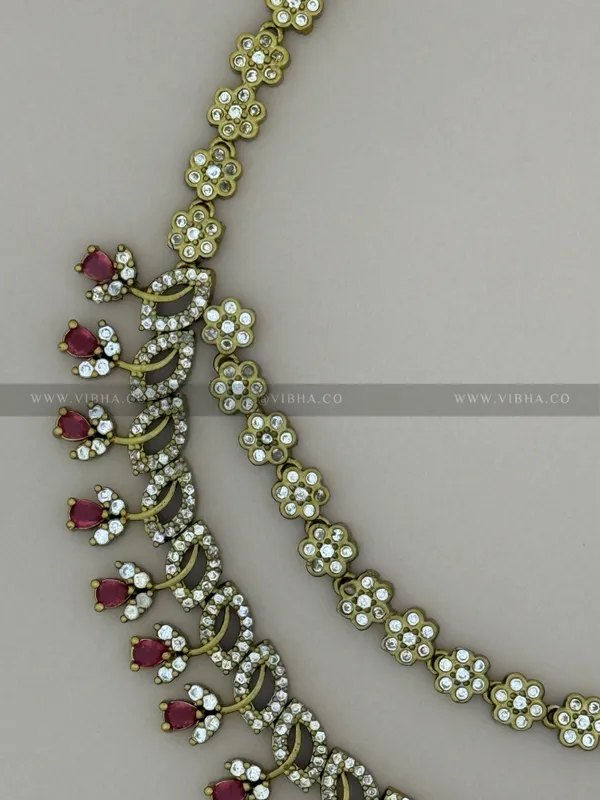 Ruby_Premium_Metal_Double_Step_Necklace_Set_For_Women