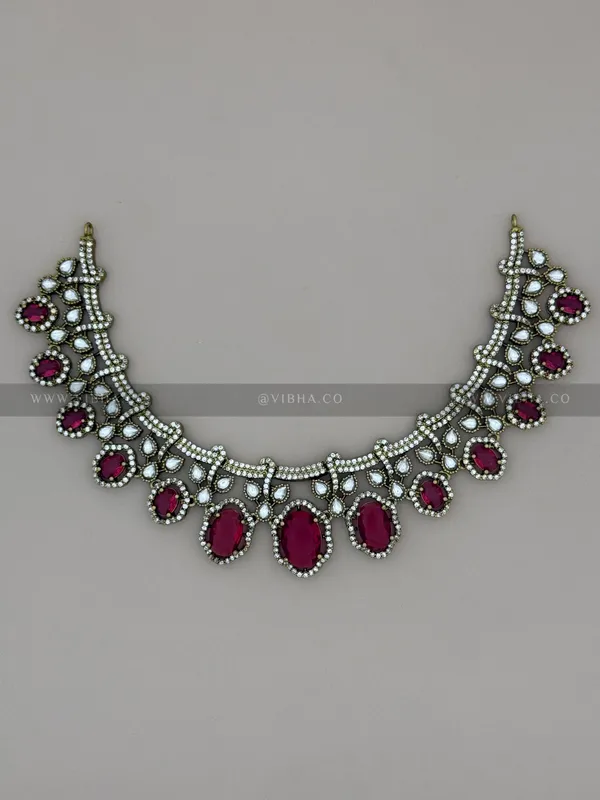 Ruby_Premium_Metal_Necklace_Set_For_Women