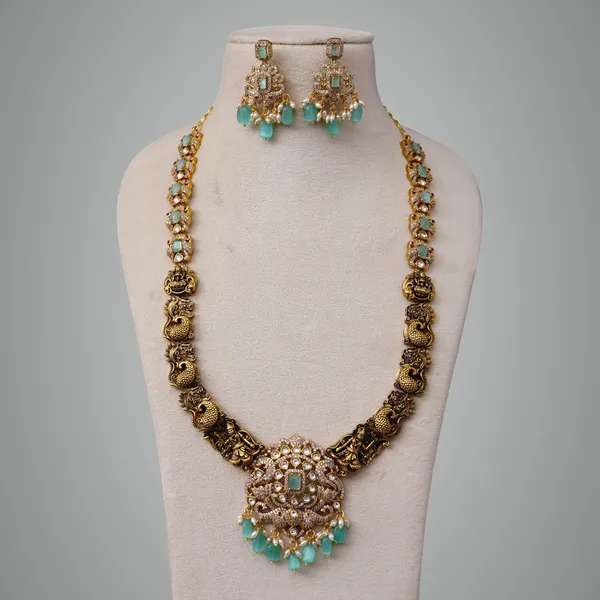 Gold_Premium_Metal_Necklace_Set_Set_For_Women