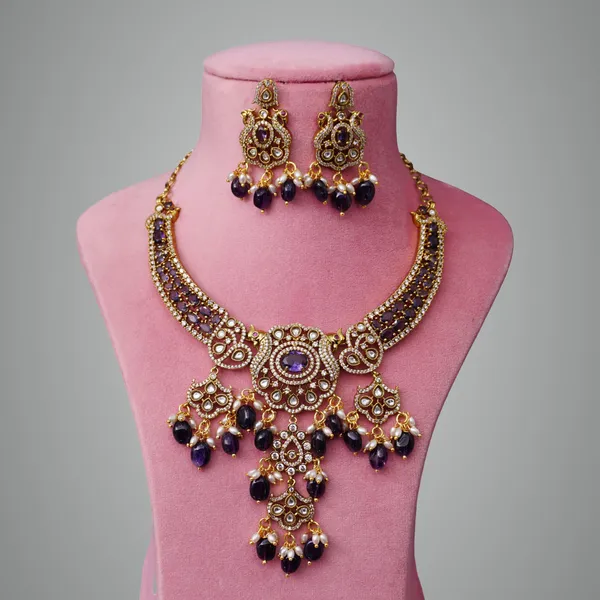 Violet_Premium_Metal_Necklace_Set_For_Women